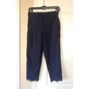 J.crew Navy lace pants size 2P